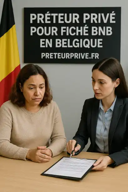 Illustration d'un échange entre un emprunteur et un conseiller autour de documents de prêt