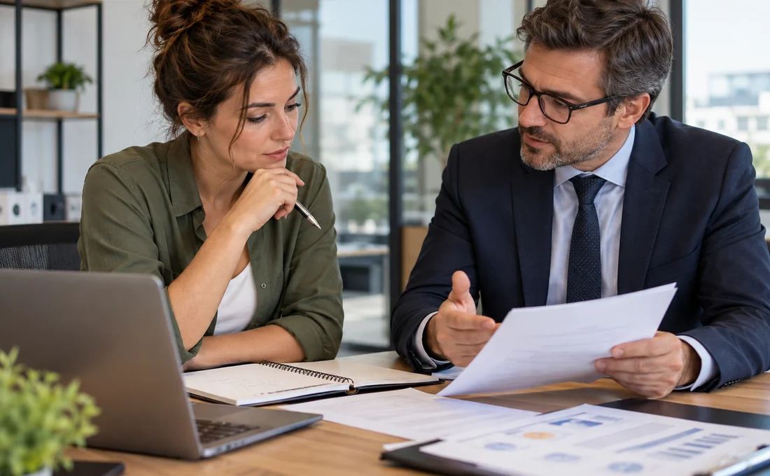 Personne inquiète consultant ses relevés bancaires à une table